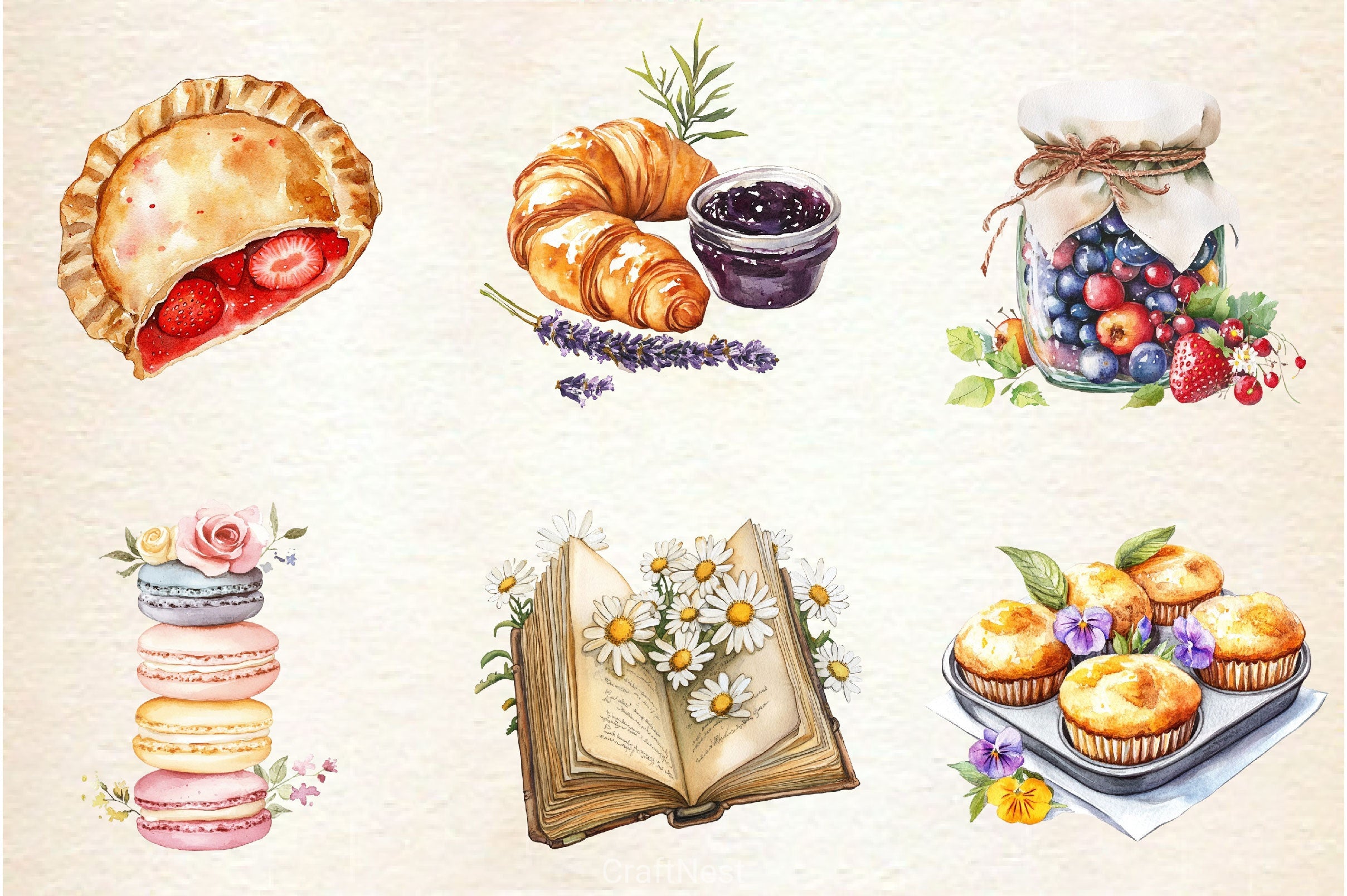 Bohemian Summer Baking Clipart Bundle 2 - CraftNest - Digital Crafting and Art