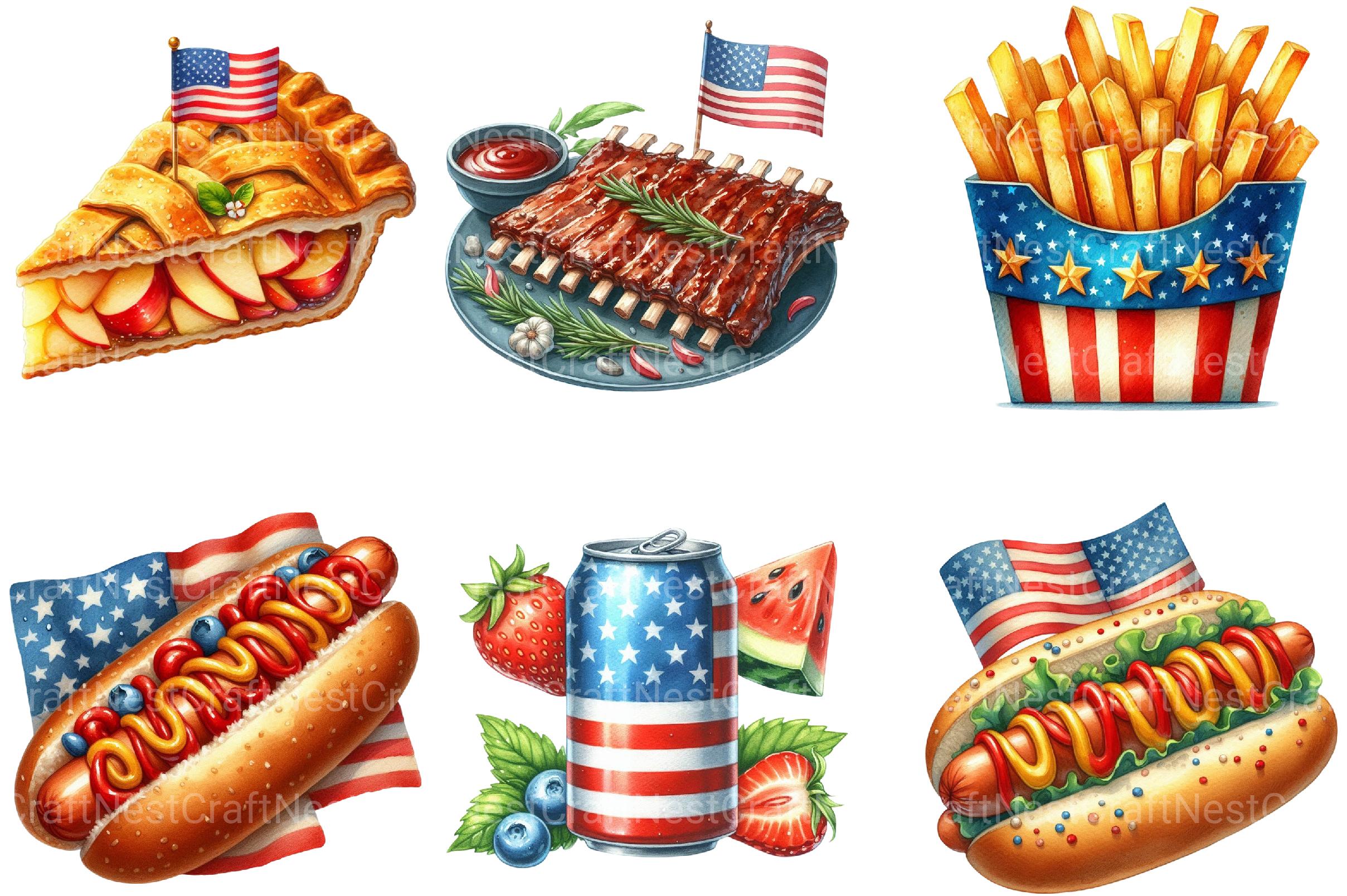 Fast Food for 4th of July Clipart Bundle - CraftNest - Digital Crafting and Art
