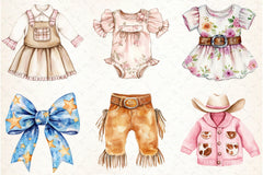 Cowgirl Baby Clothes Clipart Bundle - CraftNest - Digital Crafting and Art