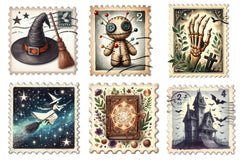 Halloween Postage Stamps Clipart Bundle - CraftNest - Digital Crafting and Art
