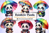 Rainbow Panda Clipart Bundle