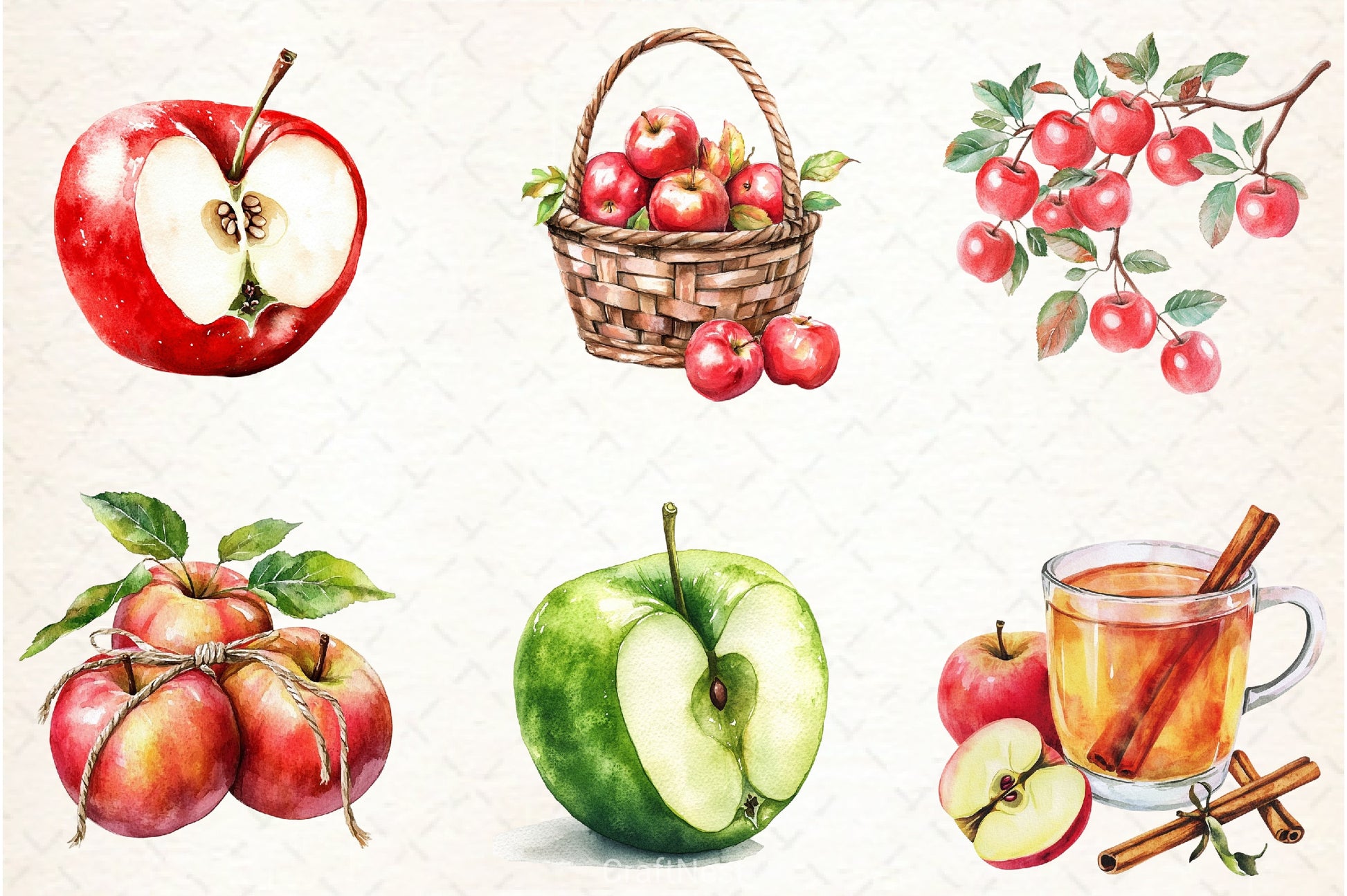 Apples Clipart Bundle 1 - CraftNest - Digital Crafting and Art