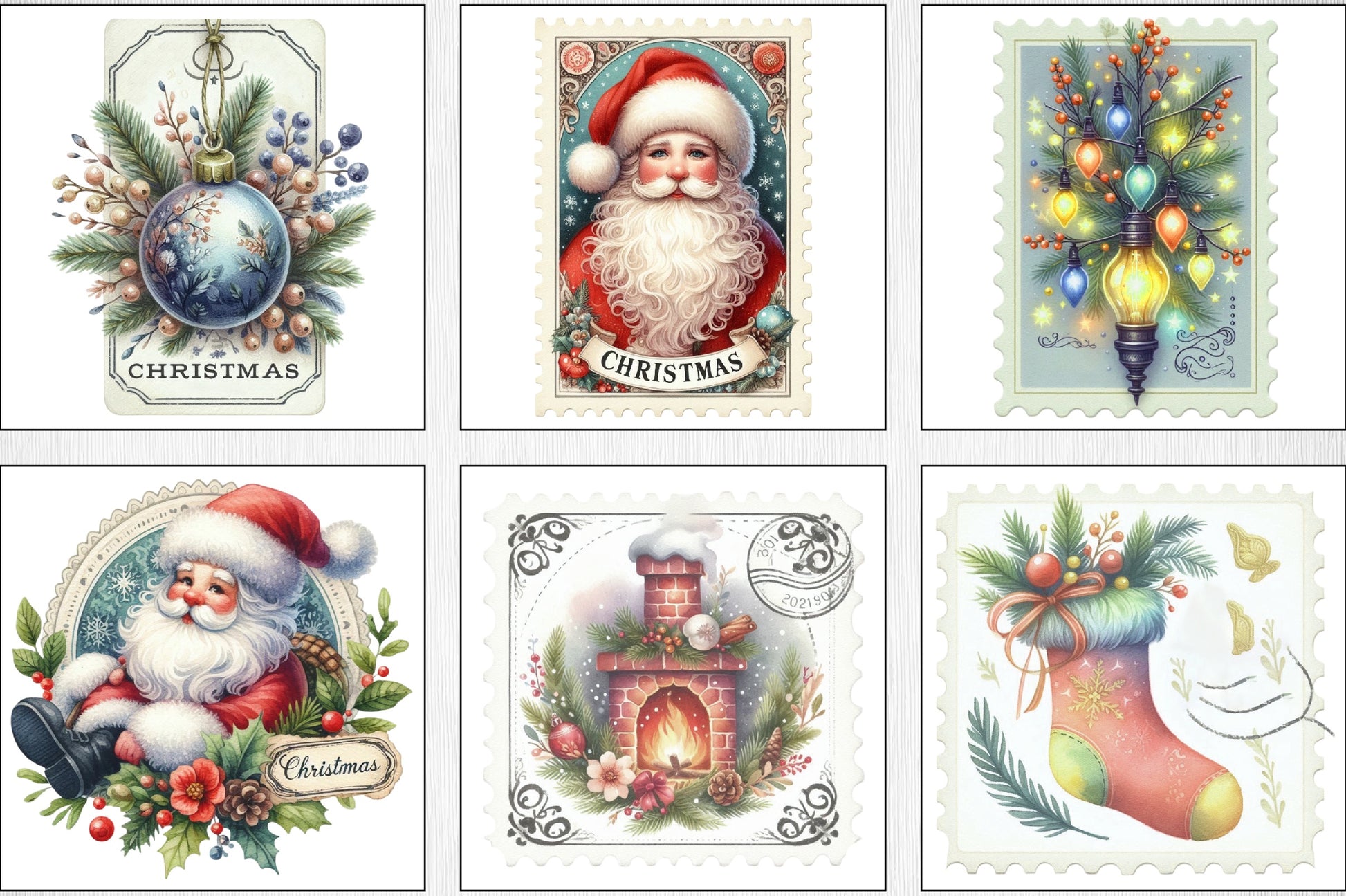 Vintage Christmas Labels Clipart Bundle - CraftNest - Digital Crafting and Art
