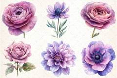 Lavender & Pink Flowers Clipart Bundle 2 - CraftNest - Digital Crafting and Art