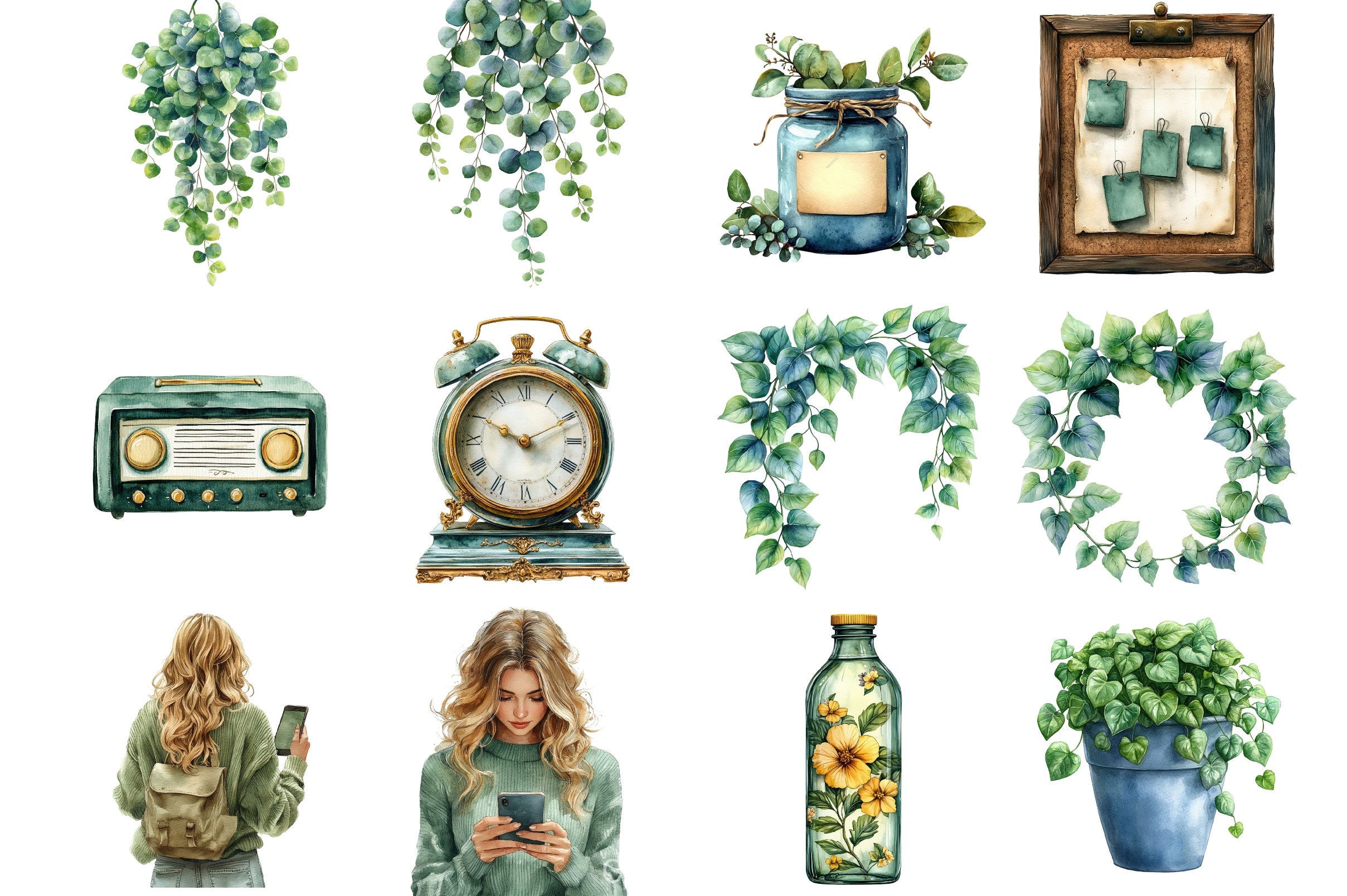 Green Planner Clipart Bundle - CraftNest - Digital Crafting and Art