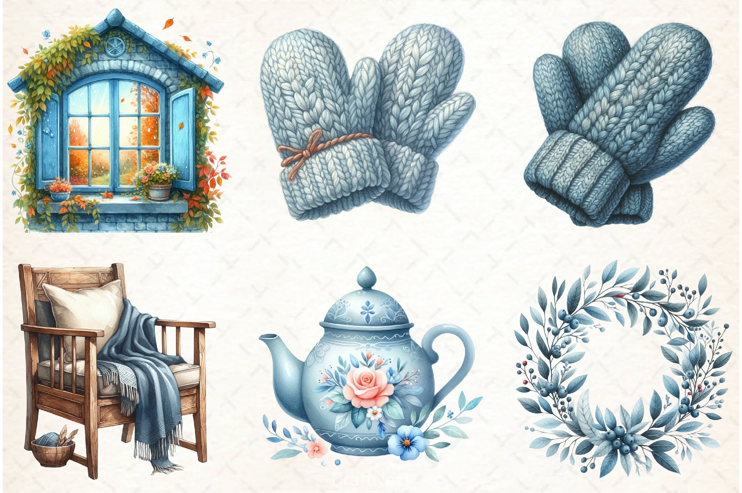 Rustic Cozy Autumn Clipart Bundle 2 - CraftNest - Digital Crafting and Art