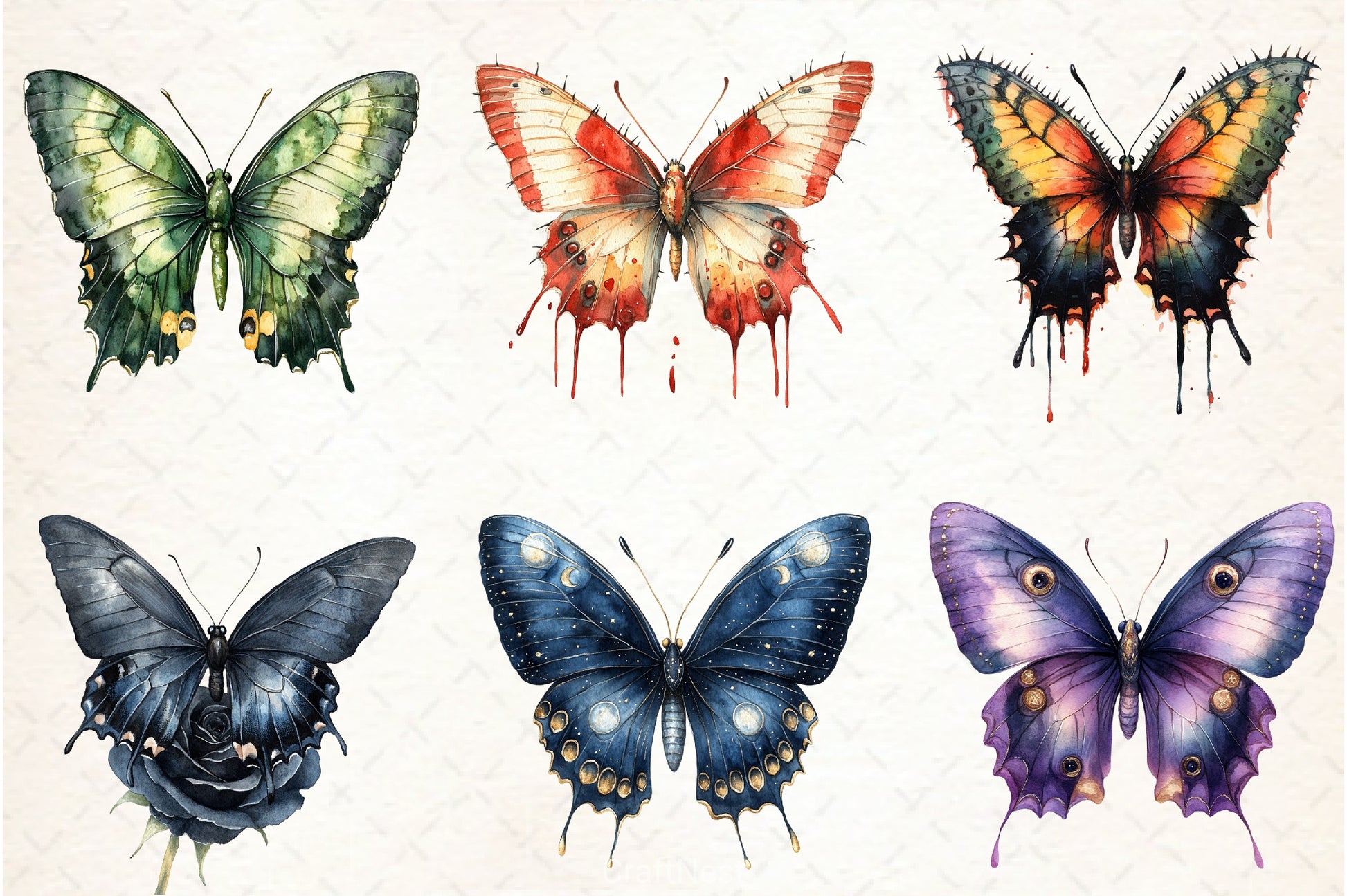 Gothic Butterfly Clipart Bundle - CraftNest - Digital Crafting and Art