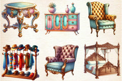 Vintage Furniture Clipart Bundle - CraftNest - Digital Crafting and Art