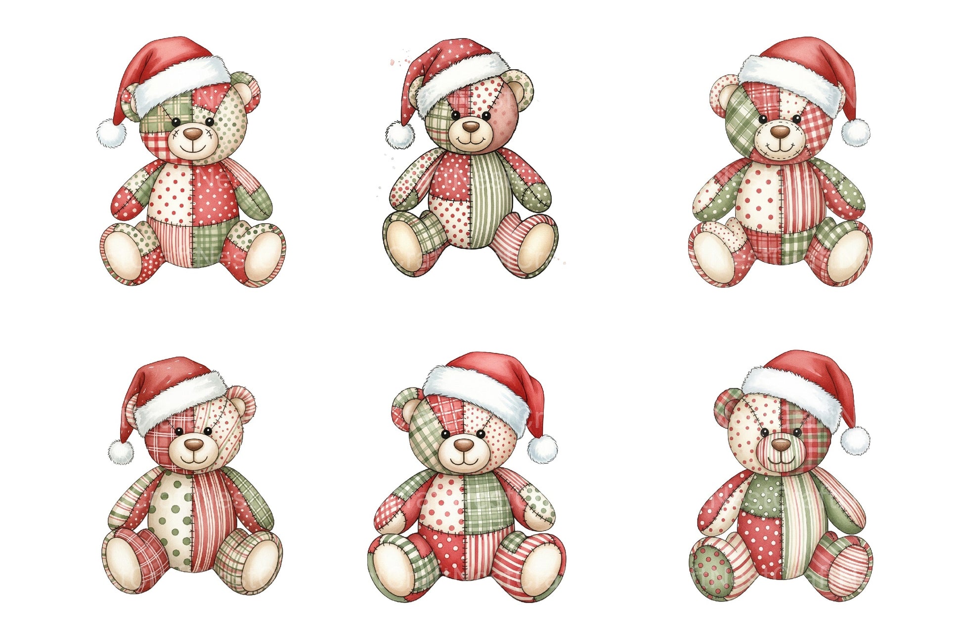 Patchwork Teddy Bear Clipart Bundle - CraftNest - Digital Crafting and Art