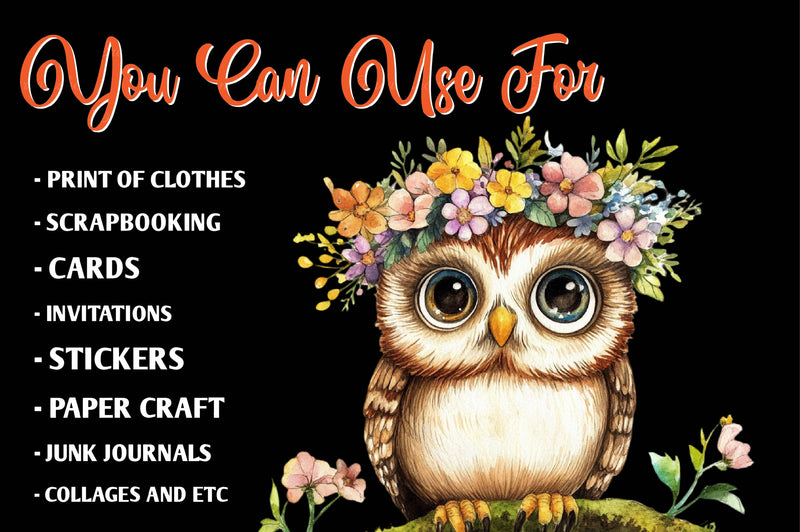 Sweet Woodland Floral Animal Creatures Clipart Bundle - CraftNest - Digital Crafting and Art