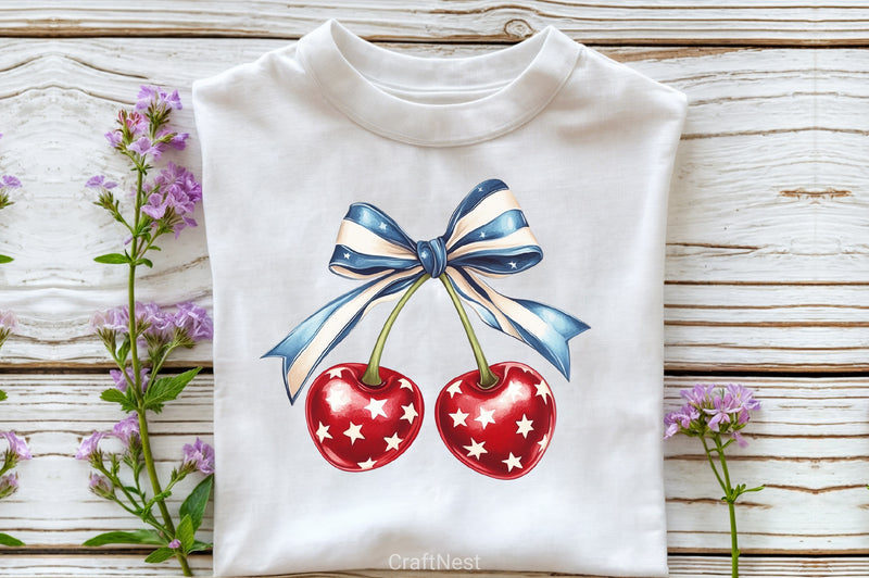 4th of July Cherry Bow Clipart Bundle 2 - CraftNest - Digital Crafting and Art