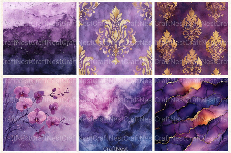 Luxury Purple Digital Paper - CraftNest - Digital Crafting and Art