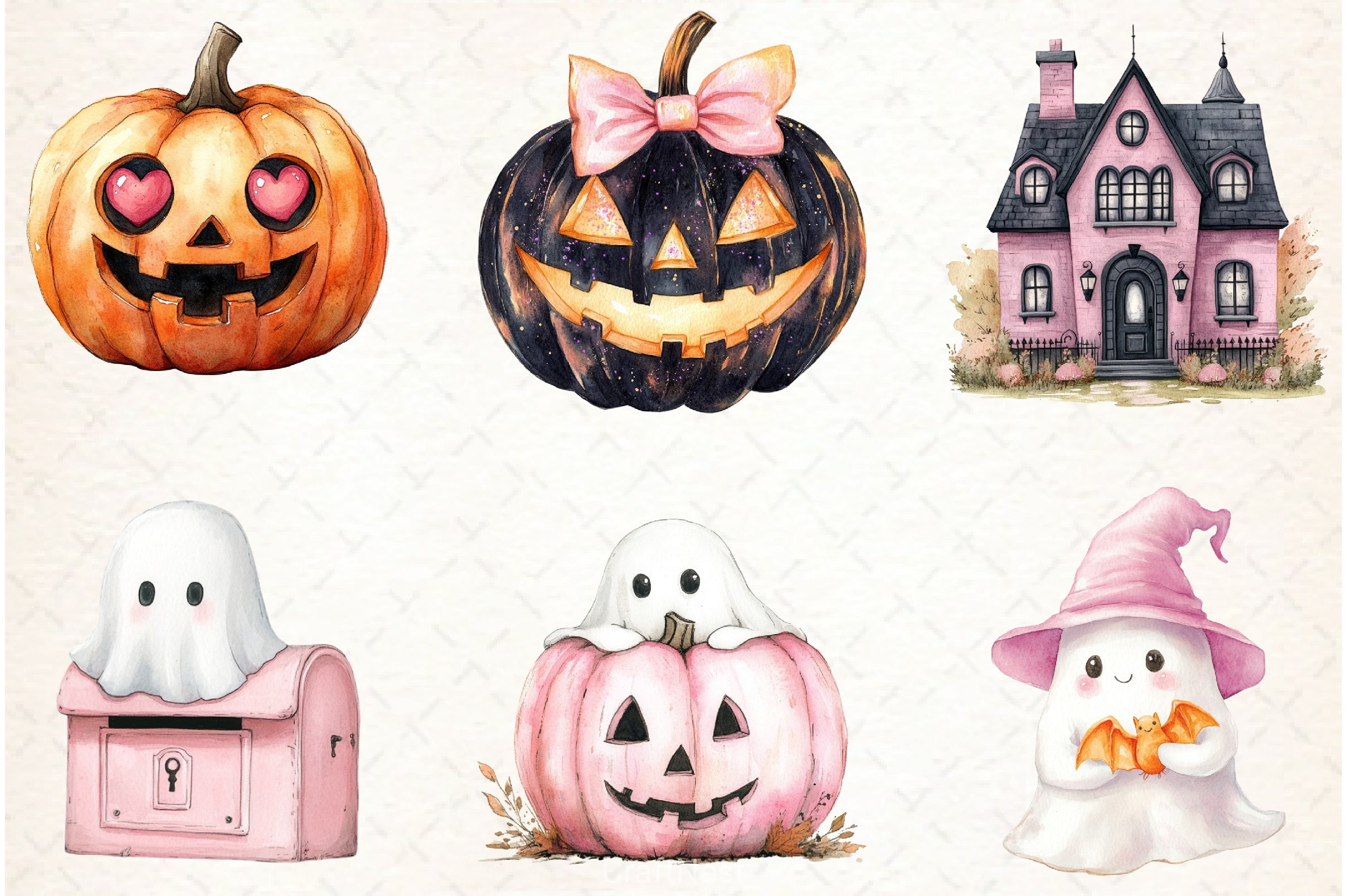 Retro Fall Halloween Clipart Bundle - CraftNest - Digital Crafting and Art