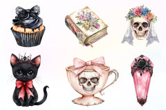 Gothic Coquette Halloween Clipart Bundle - CraftNest - Digital Crafting and Art