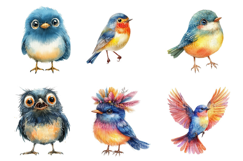 Whimsical Bird Clipart Bundle - CraftNest - Digital Crafting and Art