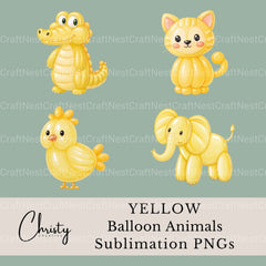 Balloon Animals Yellow Clipart Bundle - CraftNest - Digital Crafting and Art