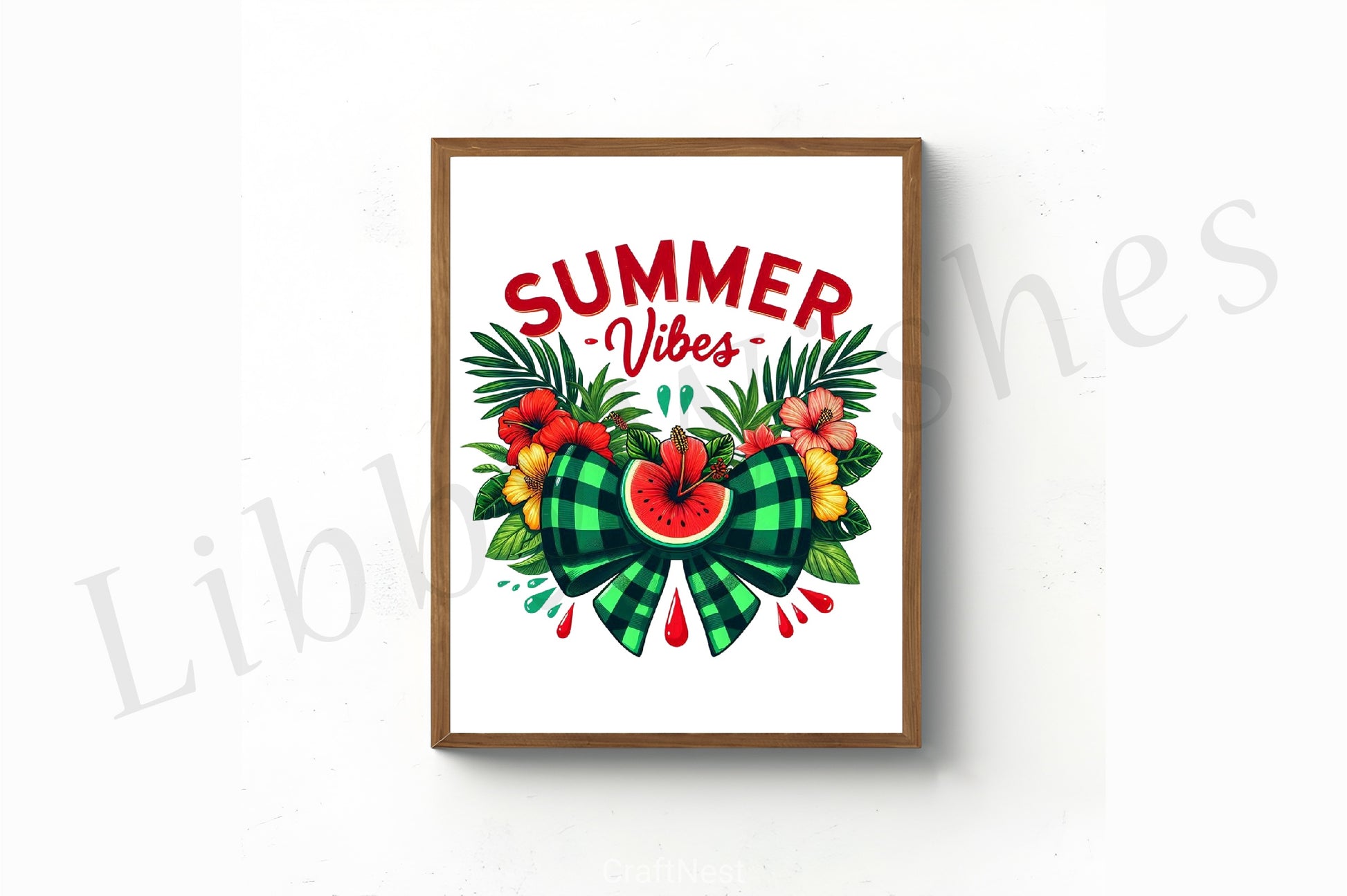 Retro Summer Vibes Watermelon Bow Clipart Bundle - CraftNest - Digital Crafting and Art
