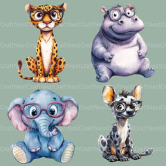 Animals Wearing Glasses Clipart Bundle - CraftNest - Digital Crafting and Art