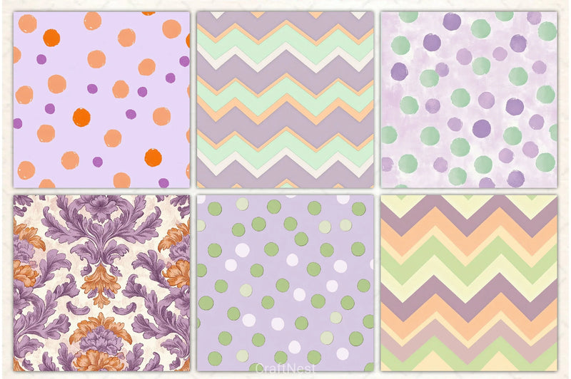 Pastel Halloween Digital Paper - CraftNest - Digital Crafting and Art