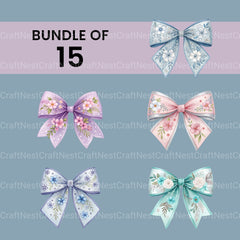 Floral Bows Clipart Bundle - CraftNest - Digital Crafting and Art