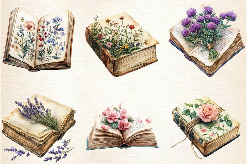 Book Of Flowers Clipart Bundle - CraftNest - Digital Crafting and Art