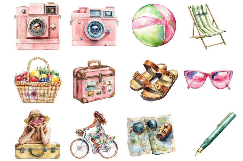 Summer Vacation Clipart Bundle 2 - CraftNest - Digital Crafting and Art