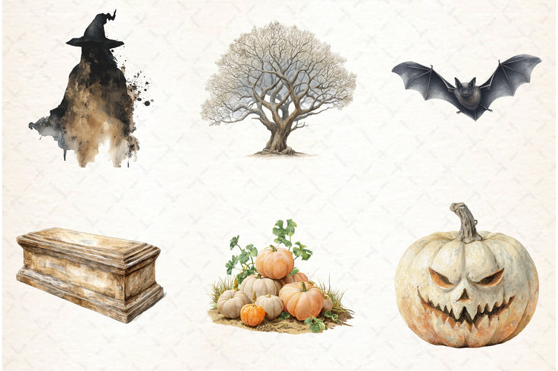 Neutral Halloween Clipart Bundle 7 - CraftNest - Digital Crafting and Art