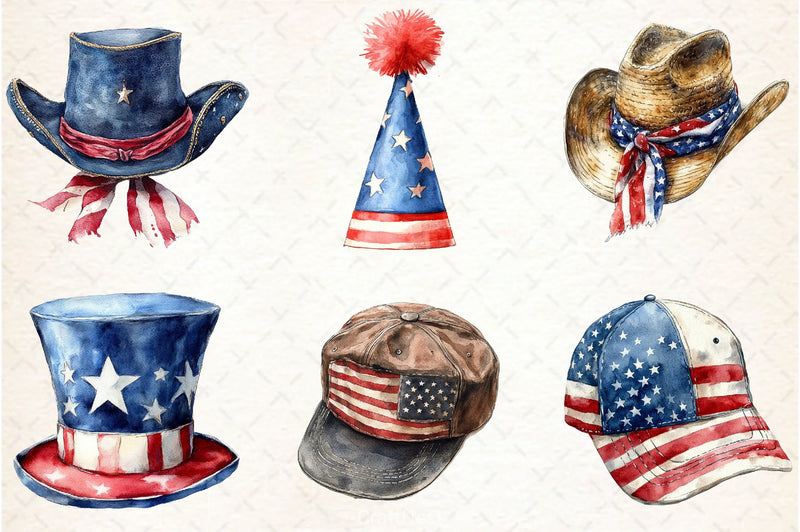 4th of July Top Hat Clipart Bundle - CraftNest - Digital Crafting and Art