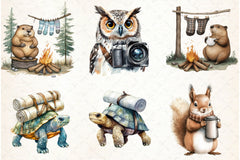 Camping Adventure Animals Clipart Bundle - CraftNest - Digital Crafting and Art