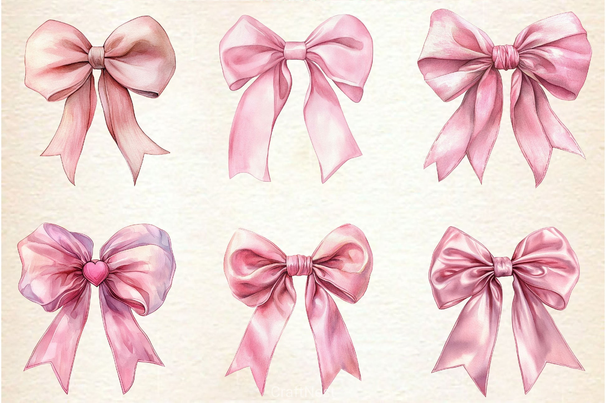 Coquette Pink Bow Graphics Clipart Bundle - CraftNest - Digital Crafting and Art