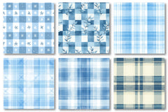 Light Blue Winter Plaid Digital Papers - CraftNest - Digital Crafting and Art