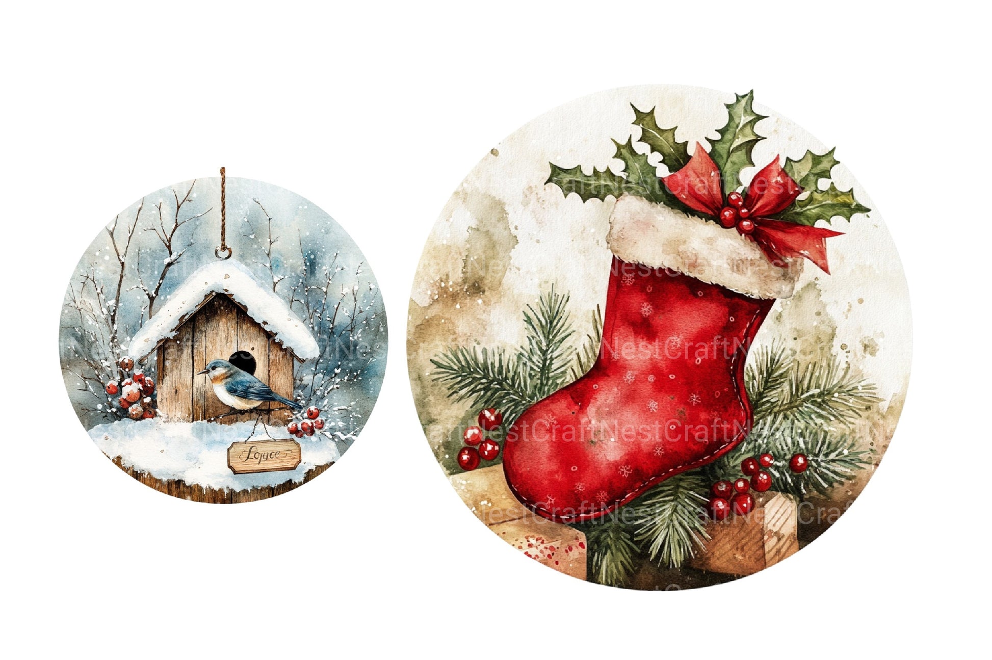 Vintage Christmas Ornaments Clipart Bundle 99 - CraftNest - Digital Crafting and Art