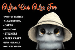 Quirky Whimsical Summer Birds Clipart Bundle - CraftNest - Digital Crafting and Art