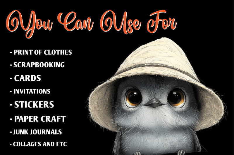 Quirky Whimsical Summer Birds Clipart Bundle - CraftNest - Digital Crafting and Art