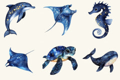 Fantasy Cute Sea Creature Animals Clipart Bundle - CraftNest - Digital Crafting and Art
