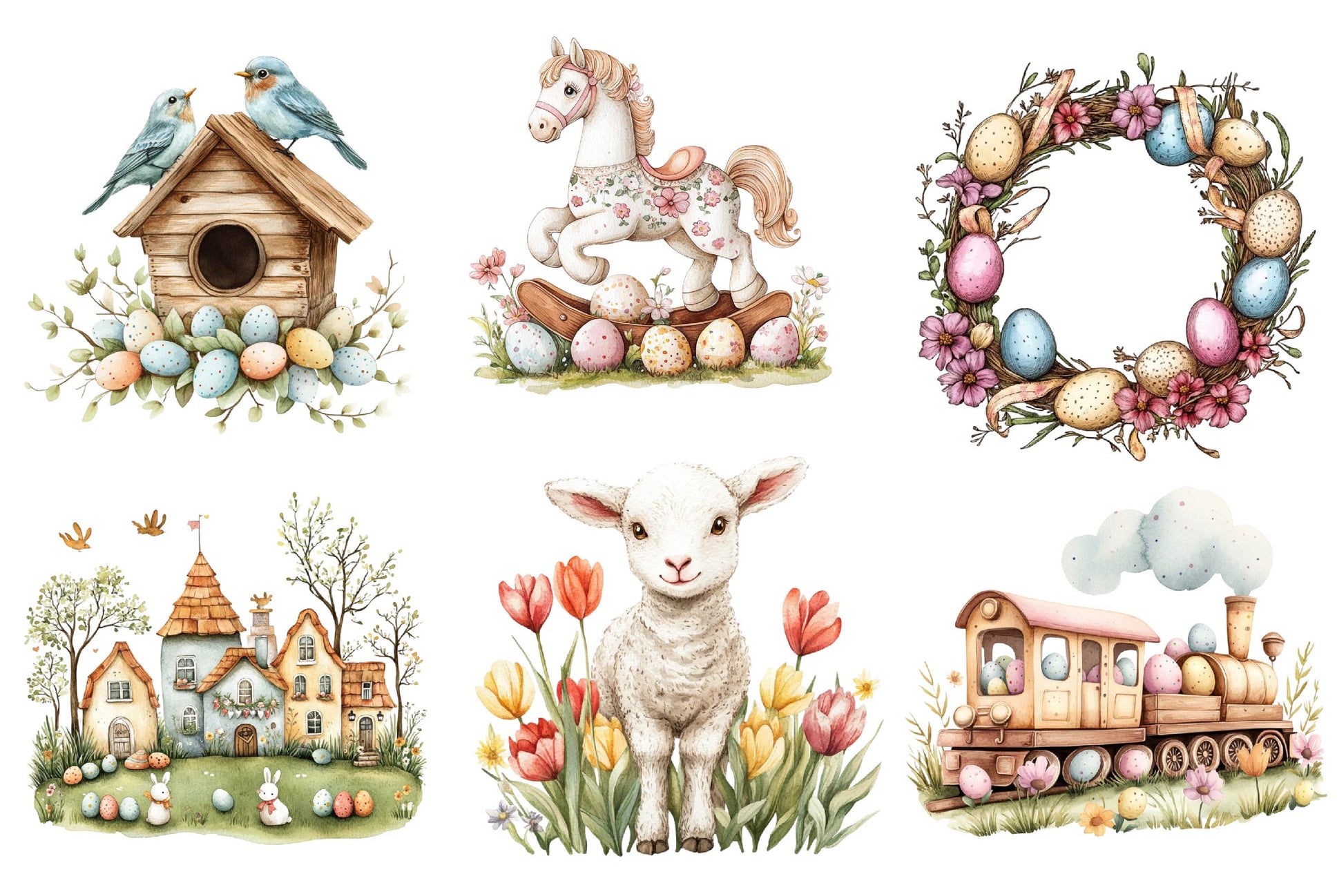 Vintage Easter Illustrations Clipart Bundle - CraftNest - Digital Crafting and Art
