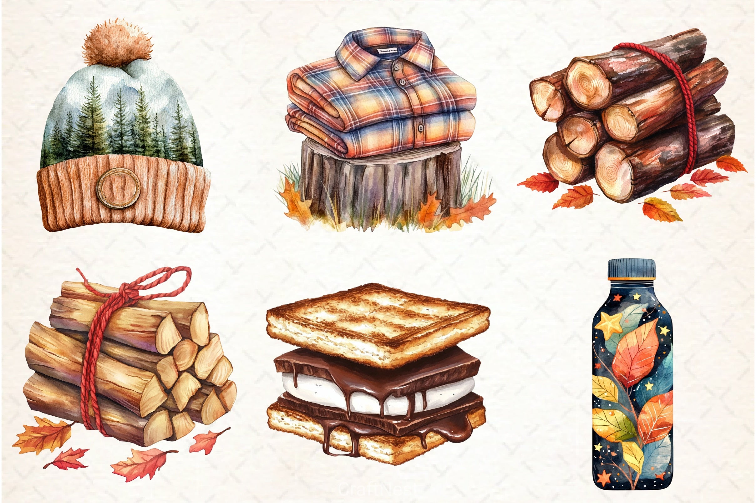 Autumn Camping Clipart Bundle 5 - CraftNest - Digital Crafting and Art