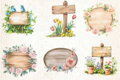 Spring Sign Board Clipart Bundle - CraftNest - Digital Crafting and Art
