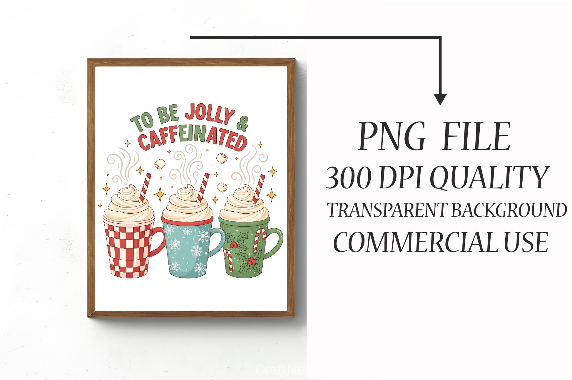 Jolly & Caffeinated Christmas Coffee Clipart Bundle - CraftNest - Digital Crafting and Art