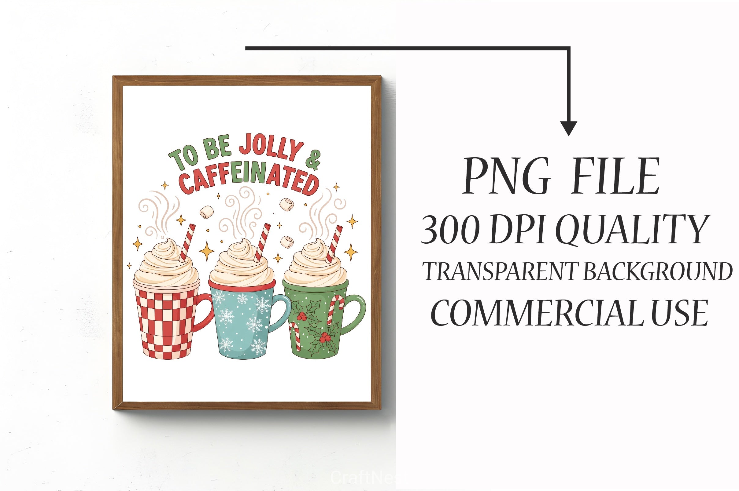 Jolly & Caffeinated Christmas Coffee Clipart Bundle - CraftNest - Digital Crafting and Art