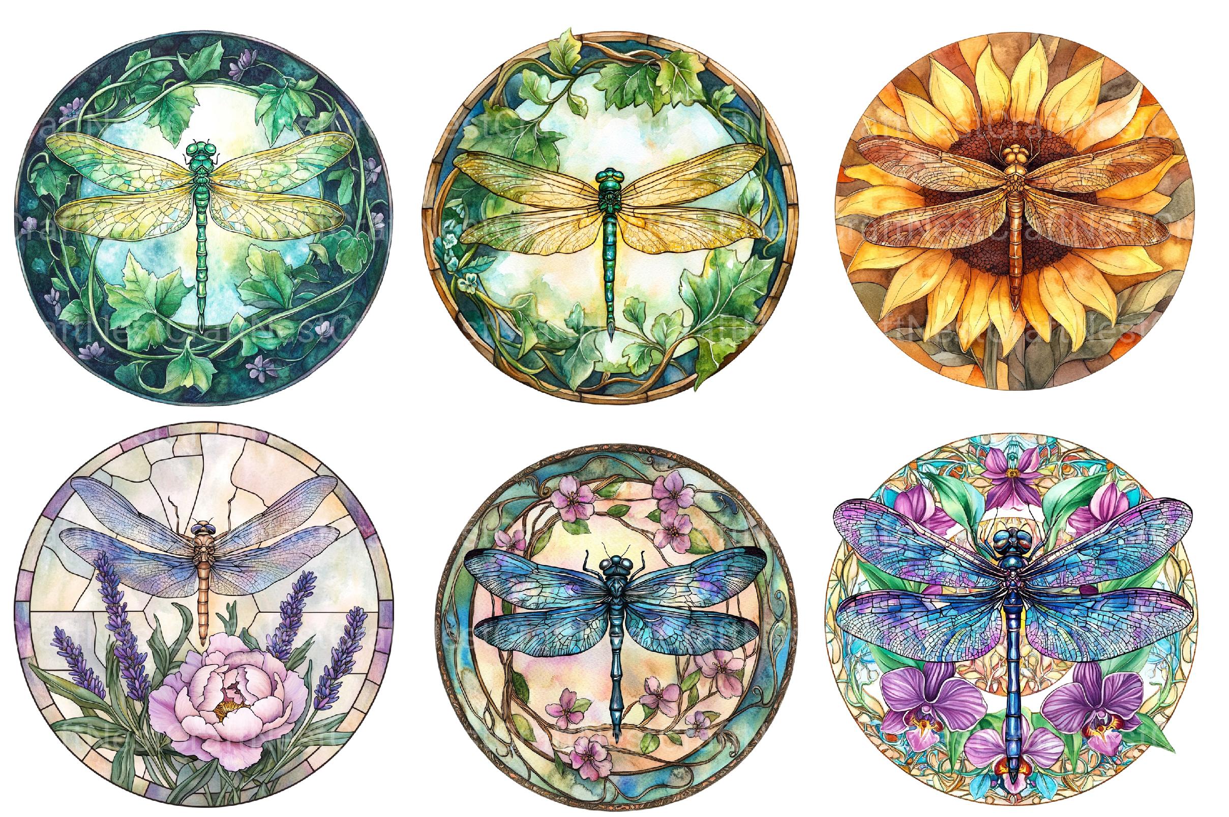 Dragonfly Stained Glass Clipart - CraftNest - Digital Crafting and Art