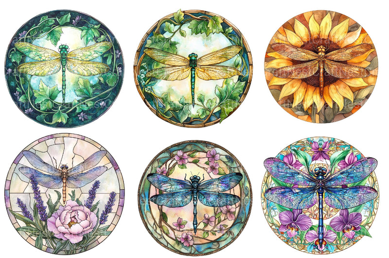 Dragonfly Stained Glass Clipart - CraftNest - Digital Crafting and Art