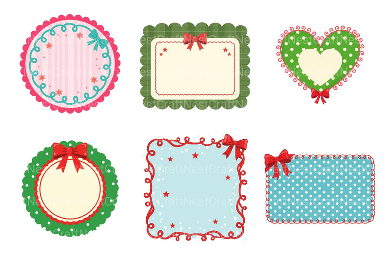 Christmas Coquette Frame Clipart Bundle 2 - CraftNest - Digital Crafting and Art