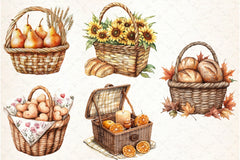 Picnic Basket Fall Clipart Bundle 1 - CraftNest - Digital Crafting and Art