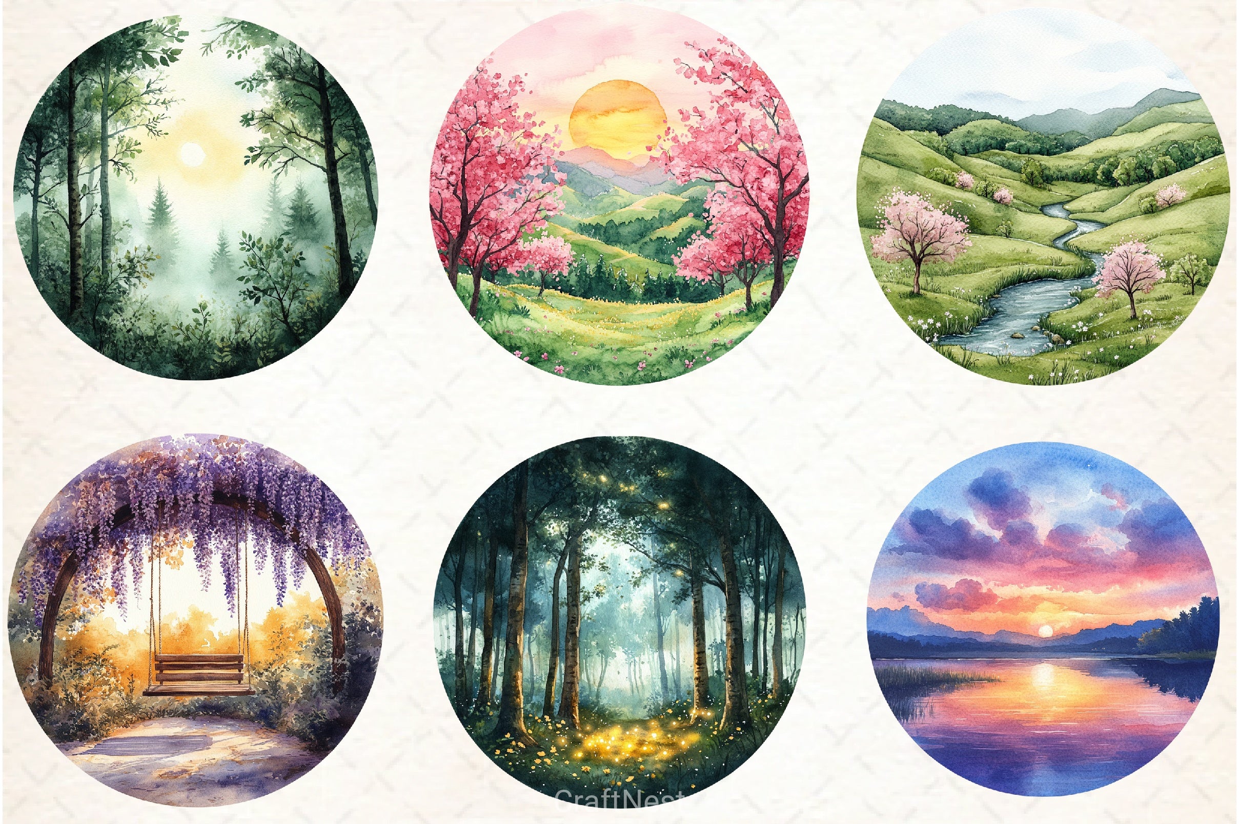Spring Landscapes Clipart Bundle - CraftNest - Digital Crafting and Art