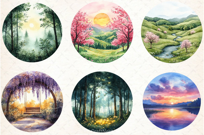 Spring Landscapes Clipart Bundle - CraftNest - Digital Crafting and Art