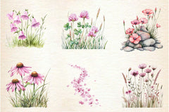 Pink Summer Meadow Clipart Bundle 2 - CraftNest - Digital Crafting and Art