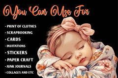 Pink Baby Girl Nursery Clipart Bundle 2 - CraftNest - Digital Crafting and Art