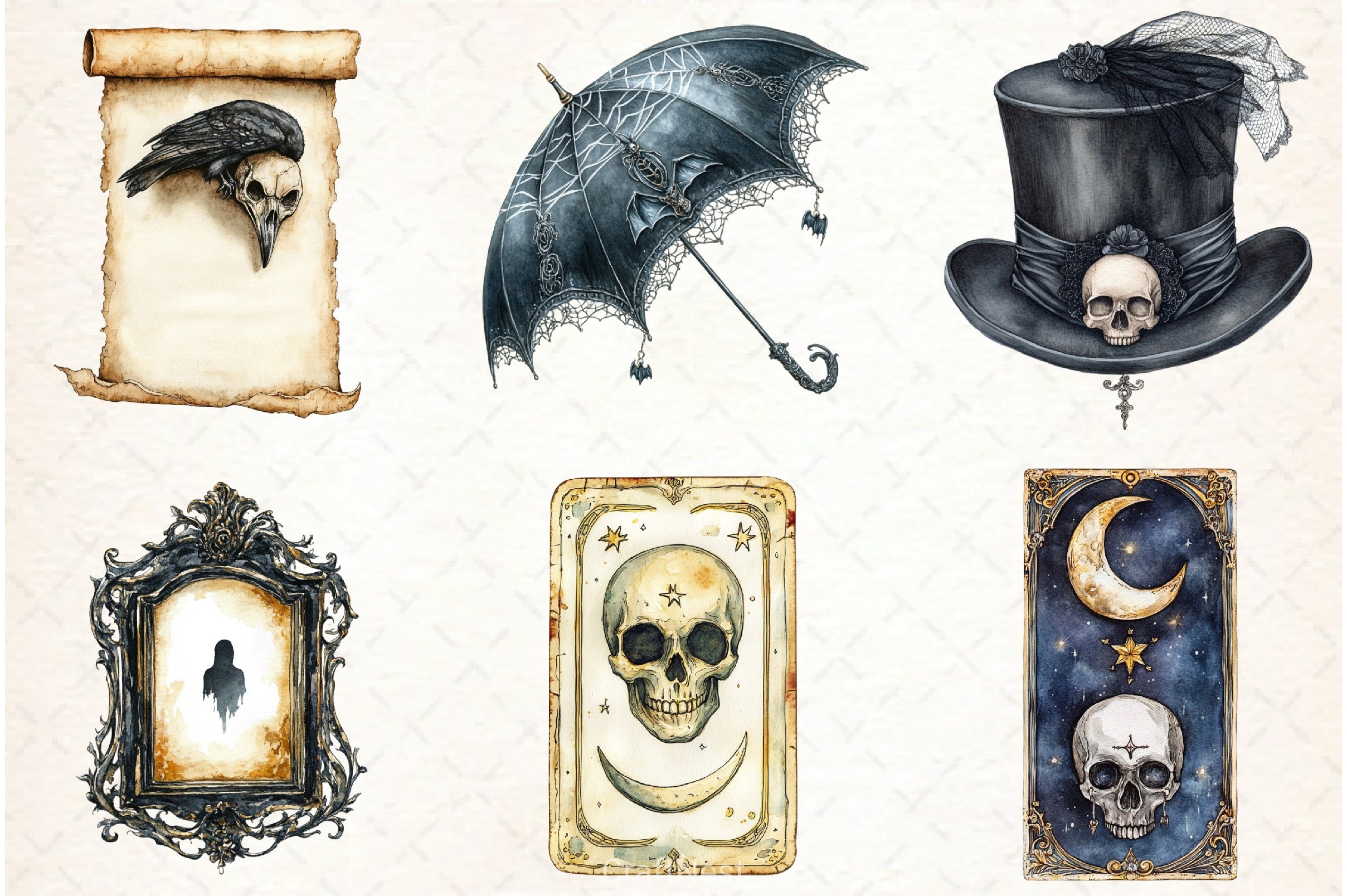 Antique Halloween Clipart Bundle 1 - CraftNest - Digital Crafting and Art