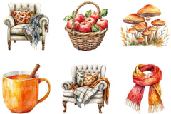 Cozy Autumn Clipart Bundle - CraftNest - Digital Crafting and Art